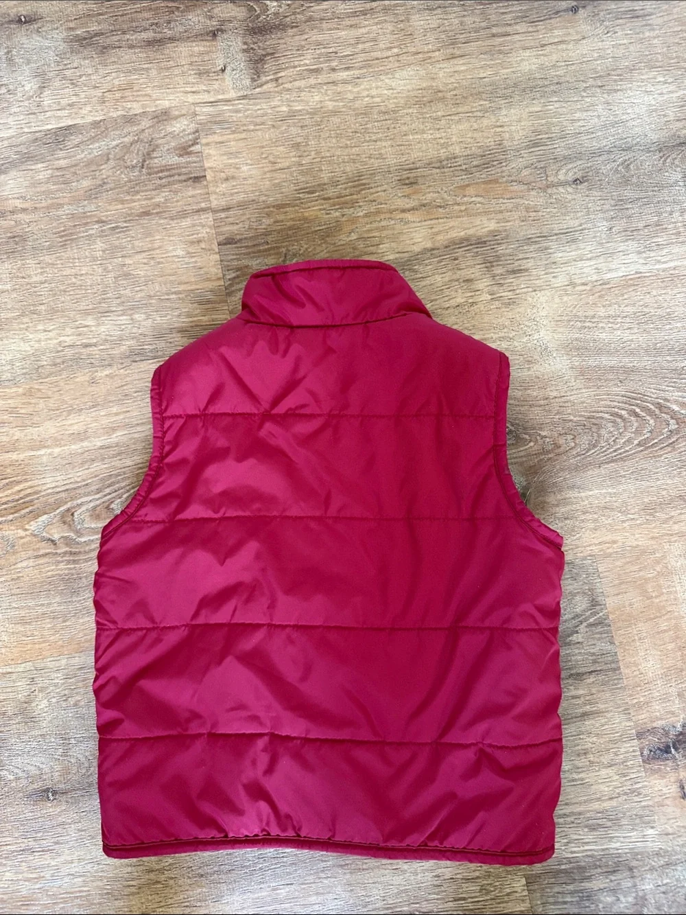 Kids Red Puffer Vest with Navy Trim - Brand Unspecified